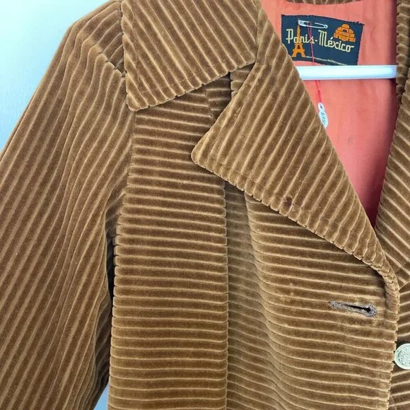 RARE Vintage Paris-Mexico Corduroy CoatDiseños Parisinos